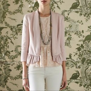 Cartonnier Anthropologie Calin Ruffled Blazer pink